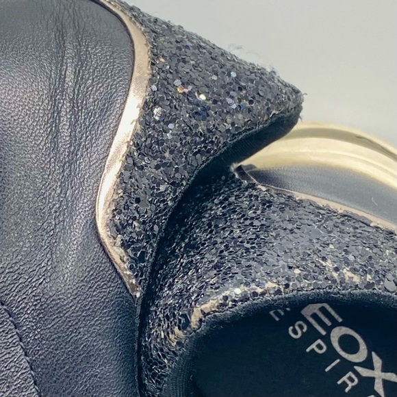 Women’s GEOX Respira Leather Black Sneakers - White Soles- US:8 EU:38 Pre-Loved - Picture 5 of 16